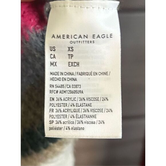 AE American Eagle Colorful Striped Knit Crew Neck Sweater Sz XS - Picture 5 of 6